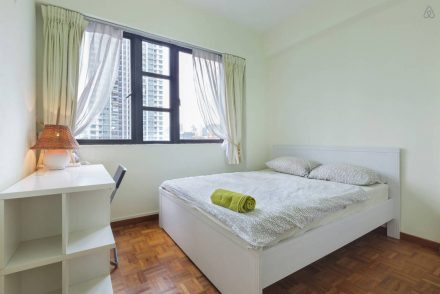 An empty fully furnished room up for rental