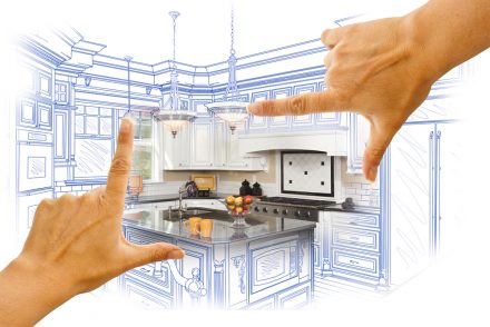Construction of kitchen illustration