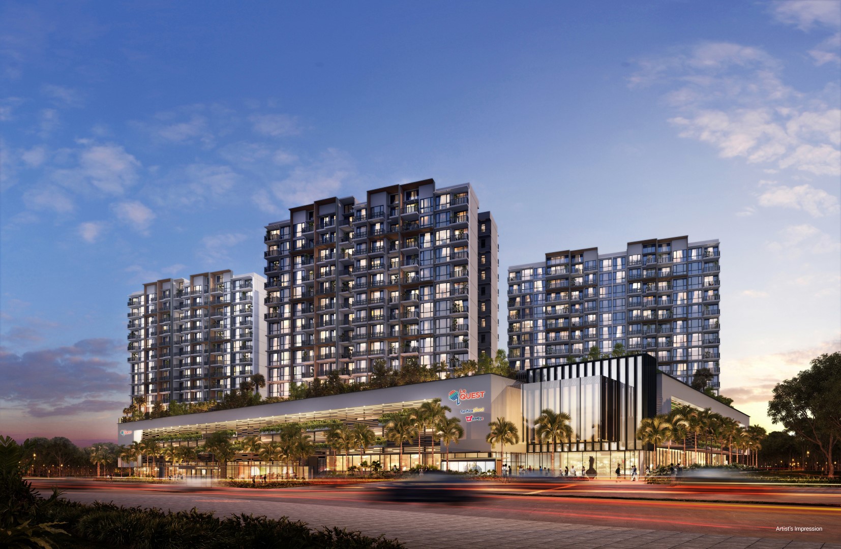 Artist's impression of Le Quest, a new mixed development with both commercial and residential units