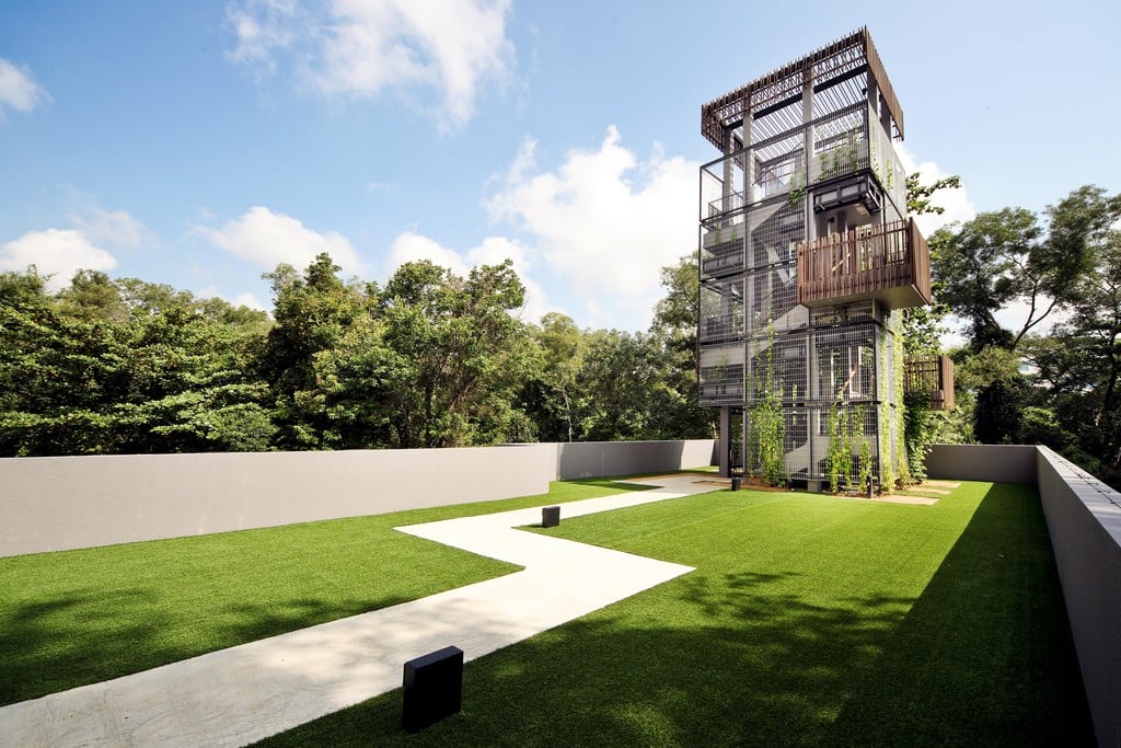 condos in Singapore nature lovers Meadows @ Pierce bird watching tower