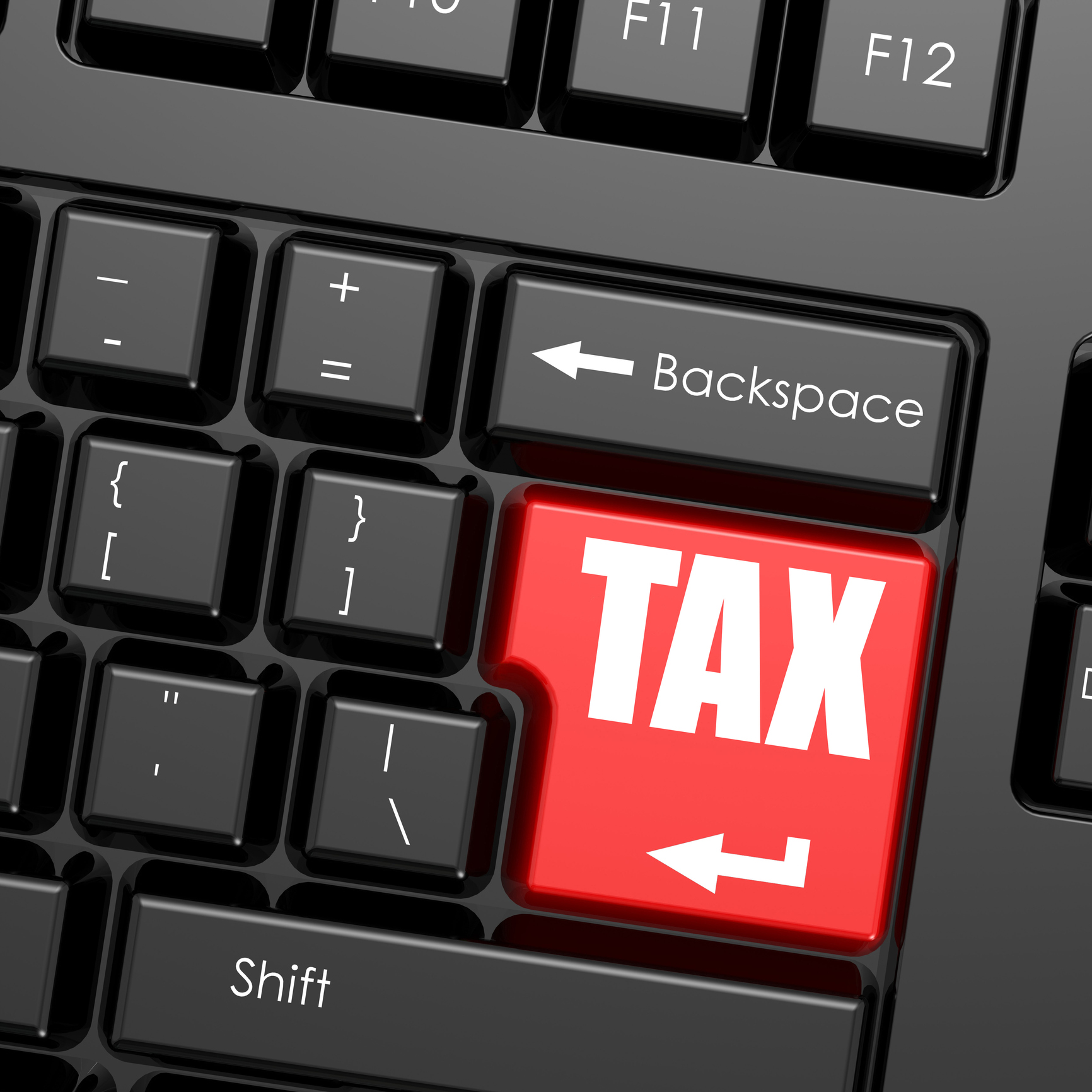 The "enter" button replaced by a "tax" button