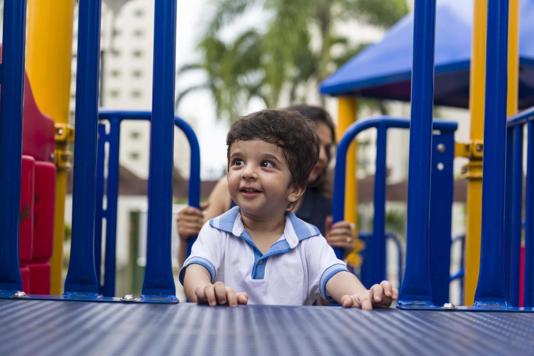 asian baby in the playground