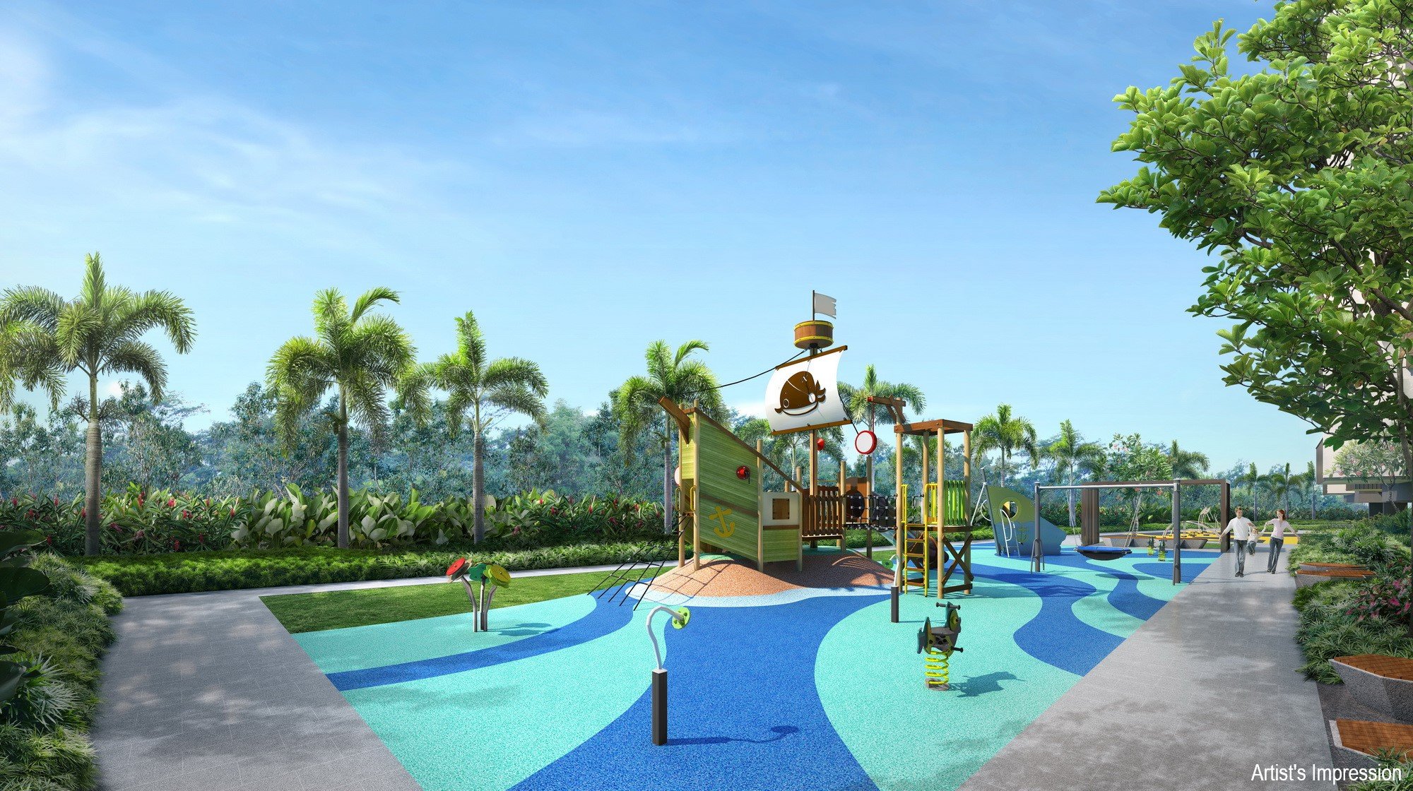 there are two themed playgrounds at treasure at tampines