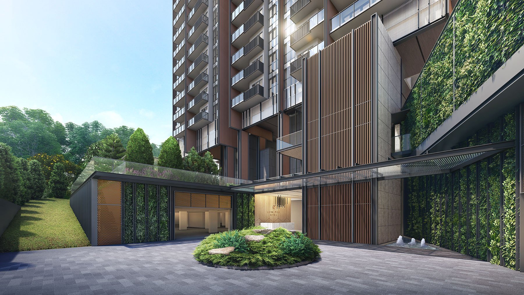arrival plaza at juniper hill where residents can drop off