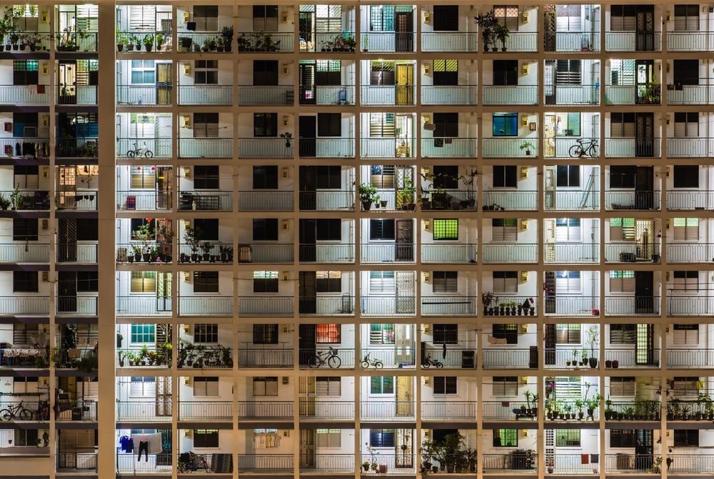 HDB flats closely packed