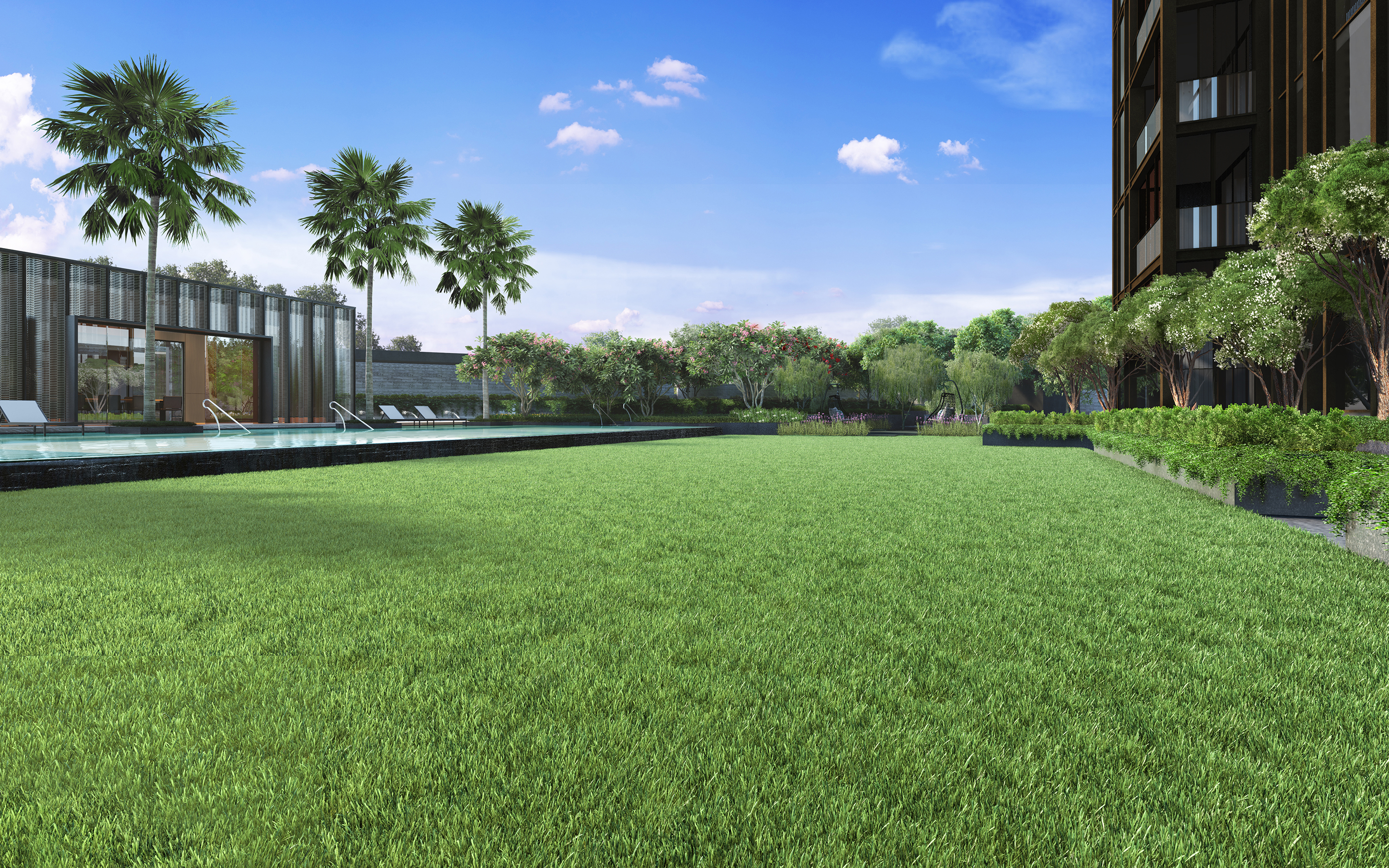 Grand lawn at Meyer Mansion