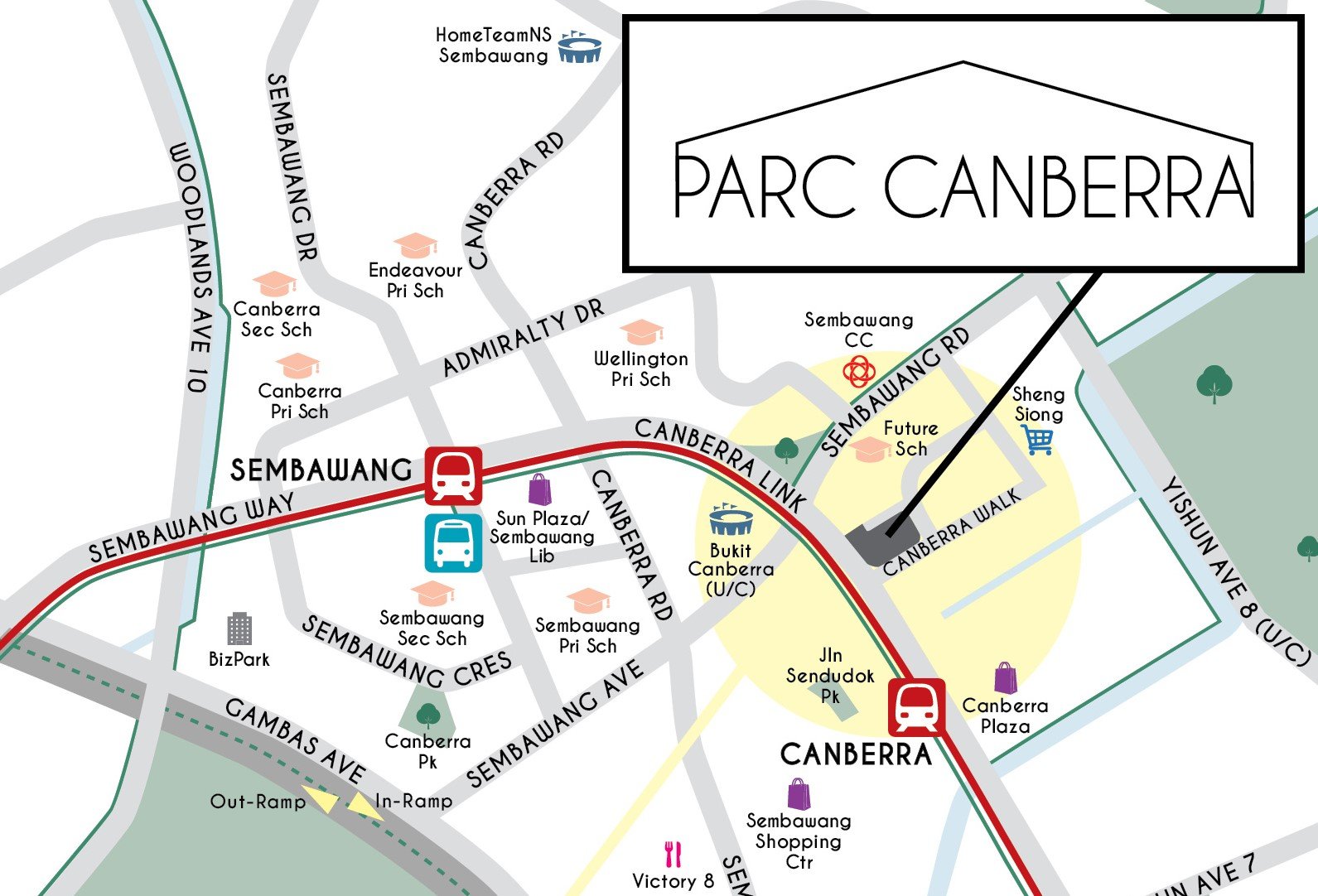 Parc Canberra map