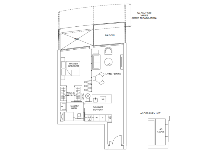 marina one residences floor plan one-bedroom