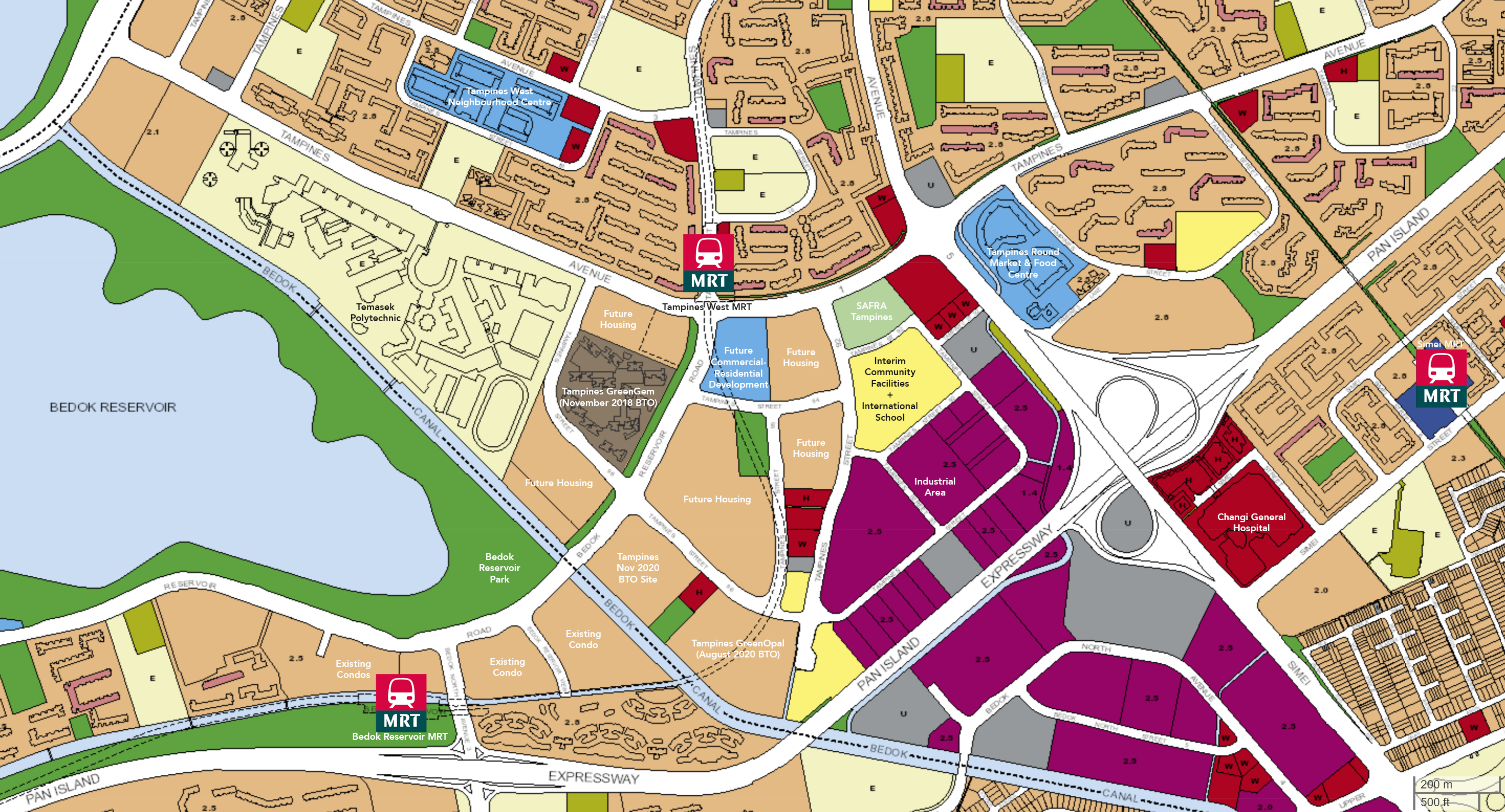 ura master plan hdb nov 2020 tampines bto map