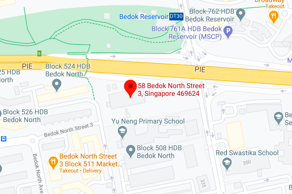 Screenshot of Google Maps showing location of the Bedok site