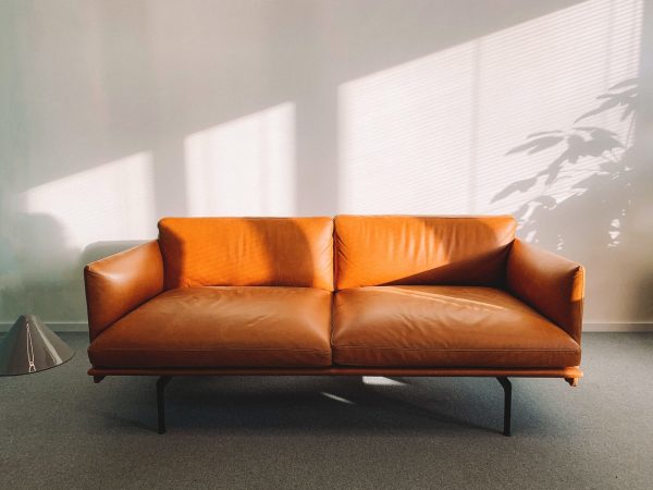 Leather sofa in a room