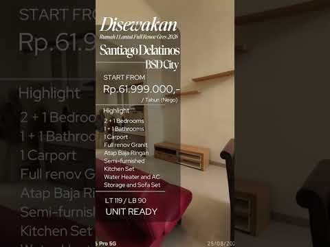 DISEWAKAN RUMAH BARU RENOVASI 2026 CLUSTER SANTIAGO – DE LATINOS BSD DISEWAKAN RUMAH BARU RENOVASI 2026 CLUSTER SANTIAGO – DE LATINOS BSD