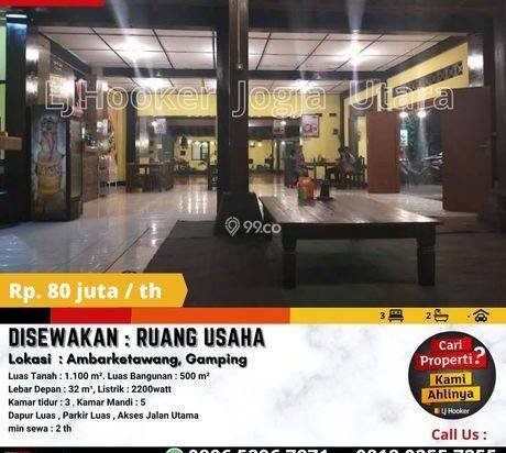 Ruang Usaha Ex Resto di Ambarketawang, Gamping