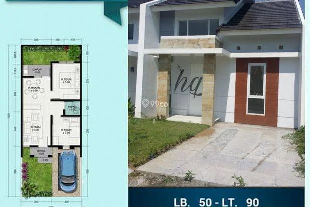 Rumah type 50/90 Tanpa DP + Free biaya, Permata Sidoarjo