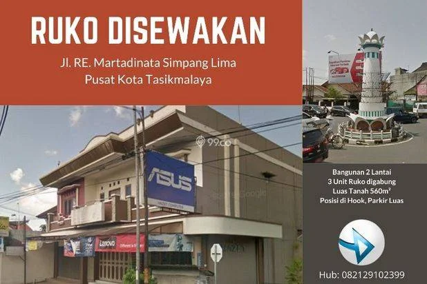 Disewakan Ruko Strategis di Simpang Lima Pusat Kota Tasikmalay