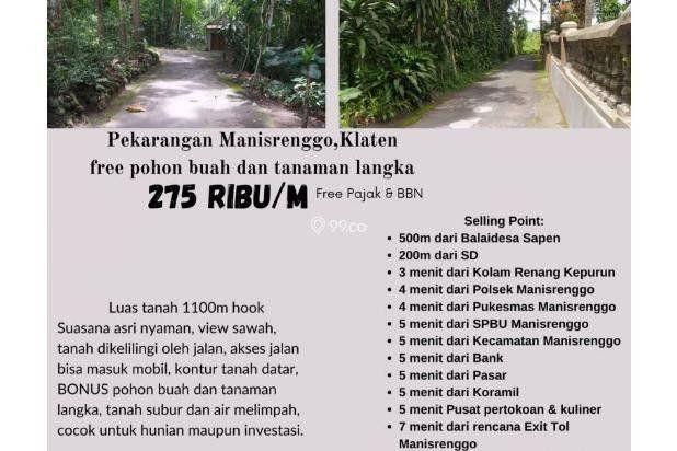 Tanah pekarangan harga terjangkau 200an ribu/m Manisrenggo