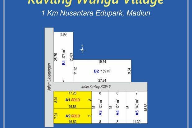 Tanah Madiun 3 menit Kantor Kecamatan Wungu 1 juta-an