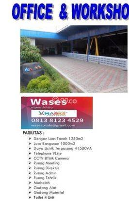 Dijual 6,5 M Workshop ,office dan sebagian perlekapannya dikota bekasi