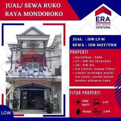 Ruko sewa di nol jalan Raya Malang Surabaya