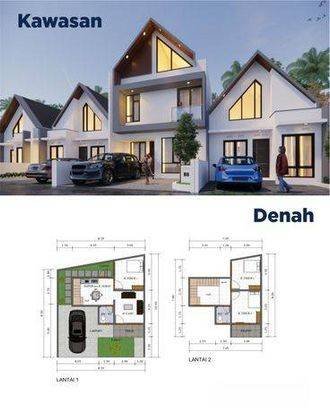 Rumah 2 Lantai Dalam Cluster Model Scandinavian di Sleman