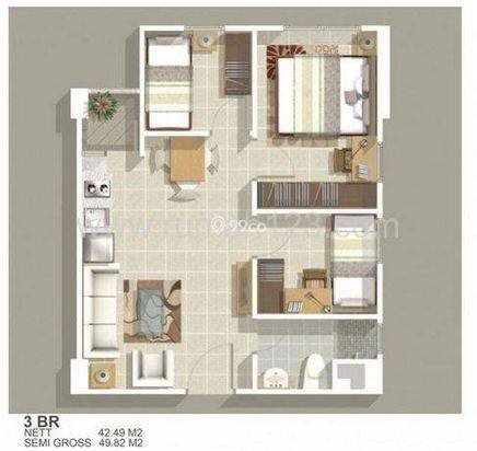 Ready To Rent Now Unit Unfurnished 3br 49m² Apartment Green Bay Pluit