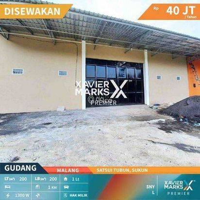 Disewakan Murah Gudang Baru di Sukun Malang