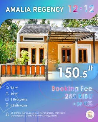 TERBATAS ! Booking Fee Cuma 250rb + DP 0% ! RUMAH CICILAN RINGAN DEKAT KOTA WONOSARI