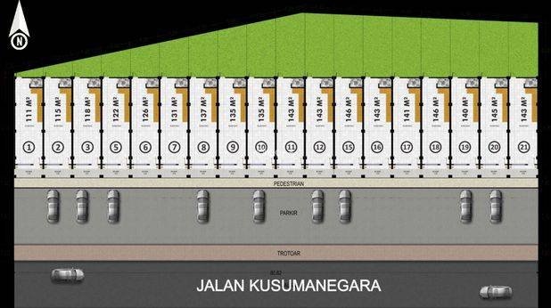 Ruko 3 Lantai Bangunan Baru di JL Kusumanegara Kota Jogja