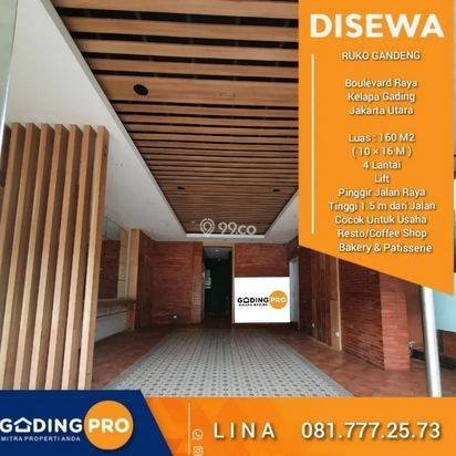 Disewakan Ruko Gandeng Kelapa Gading,Boulevard Raya