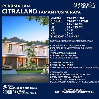 rumah citraland taman puspa raya ciputra grup sambikerep unesa