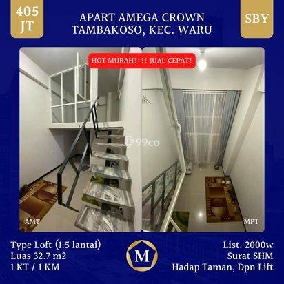 Apartemen amega crown loft tambakoso waru sidoarjo jual cepat