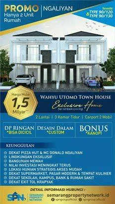 Rumah Mewah Elegan WAHYU UTOMO TOWN HOUSE Ngaliyan Semarang