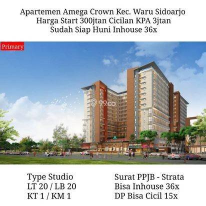 Apartemen Amega Crown Waru Sidoarjo Siap Huni Inhouse DP cicil
