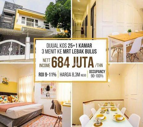 Exclusive Kost Pondok Pinang 25BR Roi 9% Near Pondok Indah