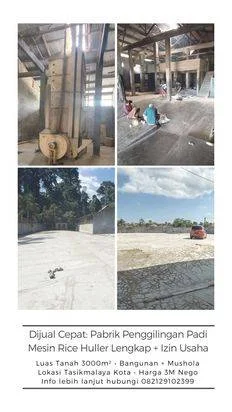 Tanah Murah Pabrik Penggilingan Padi Mesin Rice Huller Lengkap