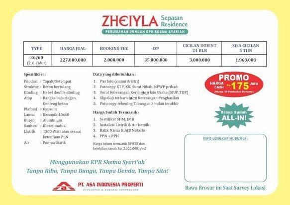 Perumahan Syariah *ZHEIYLA SEPATAN RESIDENCE* Tangerang Perumahan Syariah *ZHEIYLA SEPATAN RESIDENCE* Tangerang