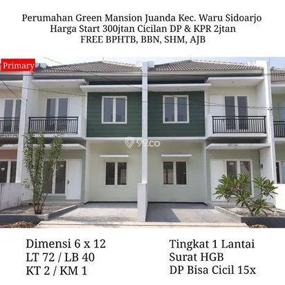 Rumah Green Mansion Banjar Kemuning Sidoarjo dekat juanda Merr