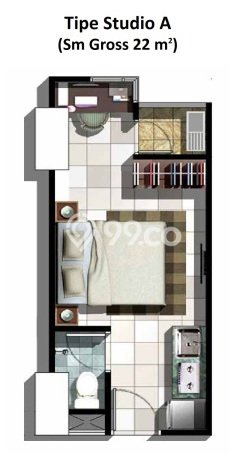 SPECIAL PRICE! Apartemen di Cinere, 1 KM, Luas 22m² SPECIAL PRICE! Apartemen di Cinere, 1 KM, Luas 22m²