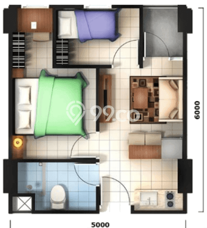 Siap Milik Apartemen 2 KT 1 KM di Pondok Aren Siap Milik Apartemen 2 KT 1 KM di Pondok Aren