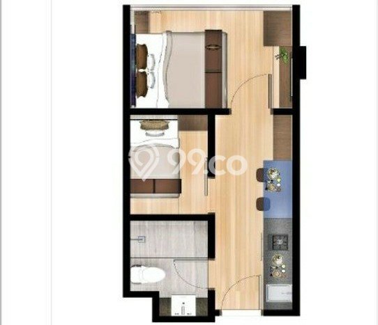 Unit Apartemen Dijual di Wonocolo, Surabaya, dengan 2 Bedroom, 1 Bathroom Unit Apartemen Dijual di Wonocolo, Surabaya, dengan 2 Bedroom, 1 Bathroom