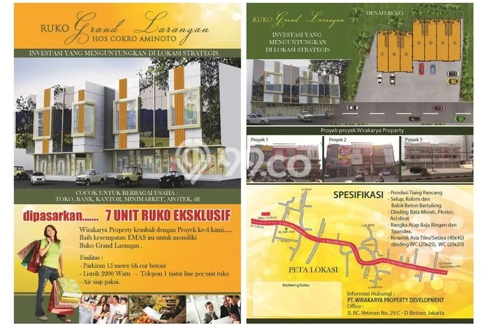Unit Ruko Dijual di Ciledug Tangerang Luas Tanah 64m2, Luas Bangunan 192m2 Unit Ruko Dijual di Ciledug Tangerang Luas Tanah 64m2, Luas Bangunan 192m2