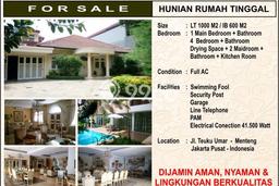 Siap Huni Rumah Mewah 5 Kamar di Menteng Dekat ke Mana Saja Siap Huni Rumah Mewah 5 Kamar di Menteng Dekat ke Mana Saja