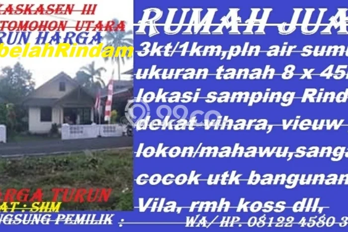 Dijual Segera Rumah 3 Kamar Tidur di Tomohon Utara, Bebas Banjir, Tomohon Dijual Segera Rumah 3 Kamar Tidur di Tomohon Utara, Bebas Banjir, Tomohon