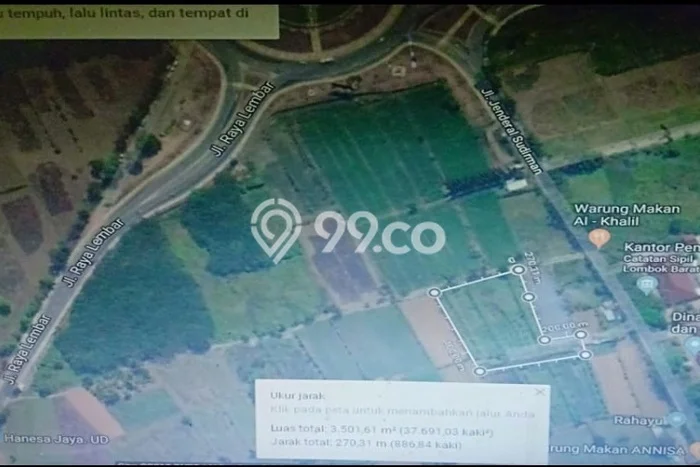 Tanah di Gerung, Lombok Barat Luas 5838m2 Dijual Segera Tanah di Gerung, Lombok Barat Luas 5838m2 Dijual Segera