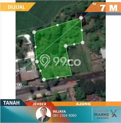 Tanah Strategis Dijual di Ajung Jember 1759m2 Tanah Strategis Dijual di Ajung Jember 1759m2
