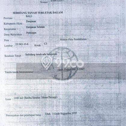 Tanah Kavling Dijual di Denpasar dengan Spesifikasi 1100m2 Tanah Kavling Dijual di Denpasar dengan Spesifikasi 1100m2