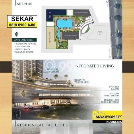 Apartemen Modern Dijual di Serpong, Tangerang Selatan Punya 3 KT / 0 Kamar Mandi Apartemen Modern Dijual di Serpong, Tangerang Selatan Punya 3 KT / 0 Kamar Mandi