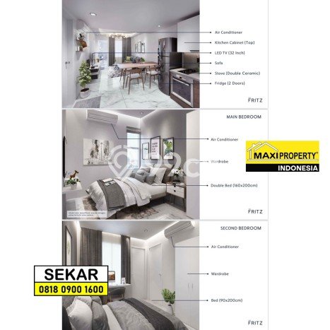 Dijual Segera Apartemen 3 KT & 0 KM di Serpong, Tangerang Selatan Dijual Segera Apartemen 3 KT & 0 KM di Serpong, Tangerang Selatan