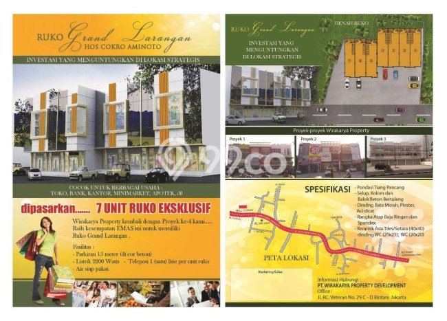 Unit Ruko Dijual di Ciledug Tangerang Luas Tanah 64m2, Luas Bangunan 192m2 Unit Ruko Dijual di Ciledug Tangerang Luas Tanah 64m2, Luas Bangunan 192m2