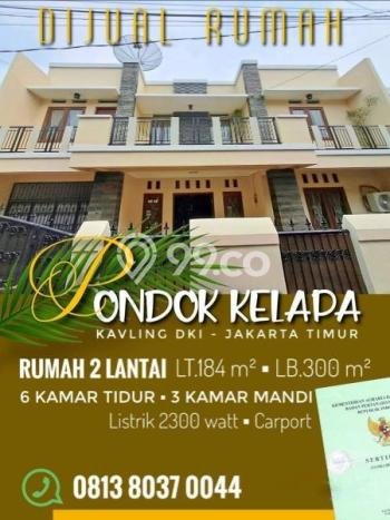 Rumah 5 KT 2 KM di Kawasan Pondok Kelapa, Jakarta Timur Rumah 5 KT 2 KM di Kawasan Pondok Kelapa, Jakarta Timur